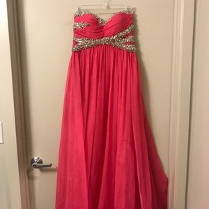 Pink Strapless Sherri Hill Prom Dress (Size 8)